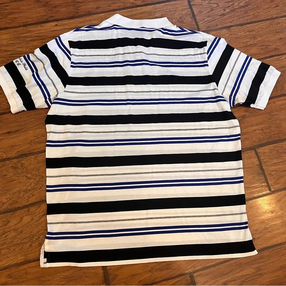 Ralph Lauren Polo Golf shirt men’s XL Pima cotton blue white black striped soft